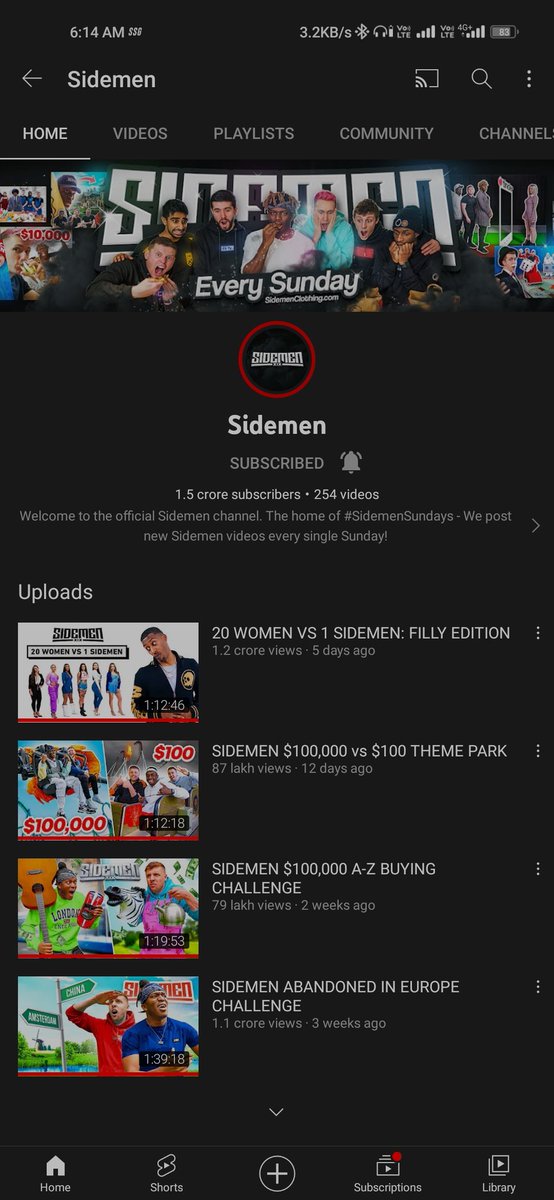 HarshSh67702609's tweet photo. Congratulations @Sidemen for hitting 15 million subscribers @SidemenClothing @joinsideplus @KSI @Vikkstar123 @wroetoshaw @ZerkaaHD @Behzinga @TBJZL @miniminter #sidemensunday #Sidemen loving you from the start keep going https://t.co/9uf1iBuxTF