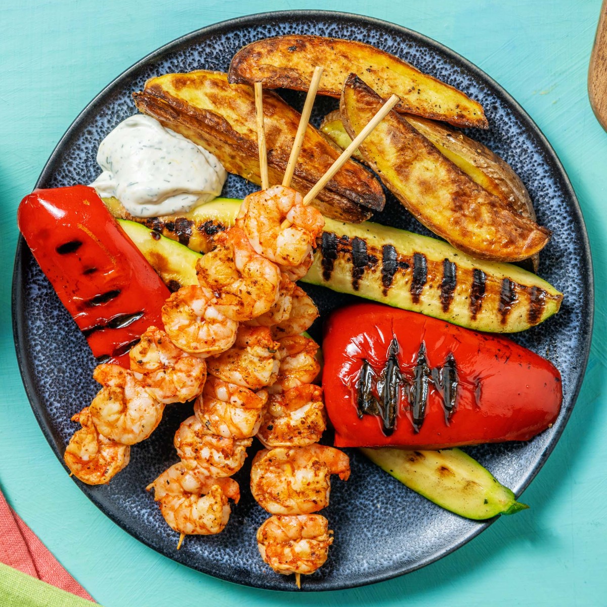 This meal is shrimply amazing 🦐 Get the recipe for our Grilled Old Bay Shrimp Skewers here 👉 hfrsh.me/4a #Hellofresh #foodpun #grillrecipe #grill #shrimprecipe