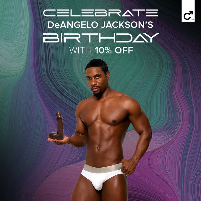 Celebrate the birthday of @DeAngeloJxxx all month long with 10% off his Fleshjack and dildo! Only at
