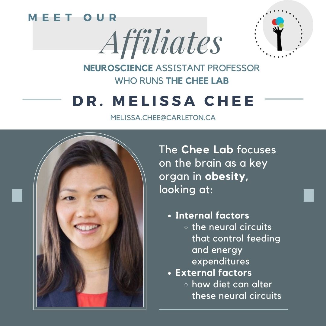 CHAIM_Centre's tweet photo. This week we meet Dr. Melissa Chee, an assistant professor @NeuroCarleton who runs @thecheelab.
At Carleton, Dr. Chee's lab focuses on the #researchimpact of the brain in obesity.
#healthpolicy #AllHealthLive #WomenInSTEM #OttCity #STEM #academia #biophd #science #health https://t.co/gaTmSxpcYD
