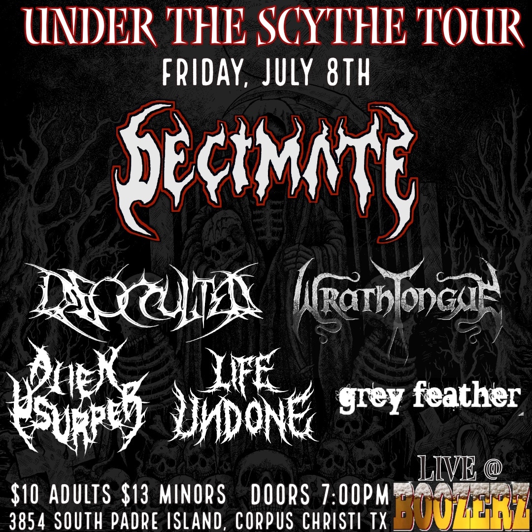 DecimateTx's tweet image. We kick off our summer tour in Corpus Christi TX! Live at Boozerz Bar.