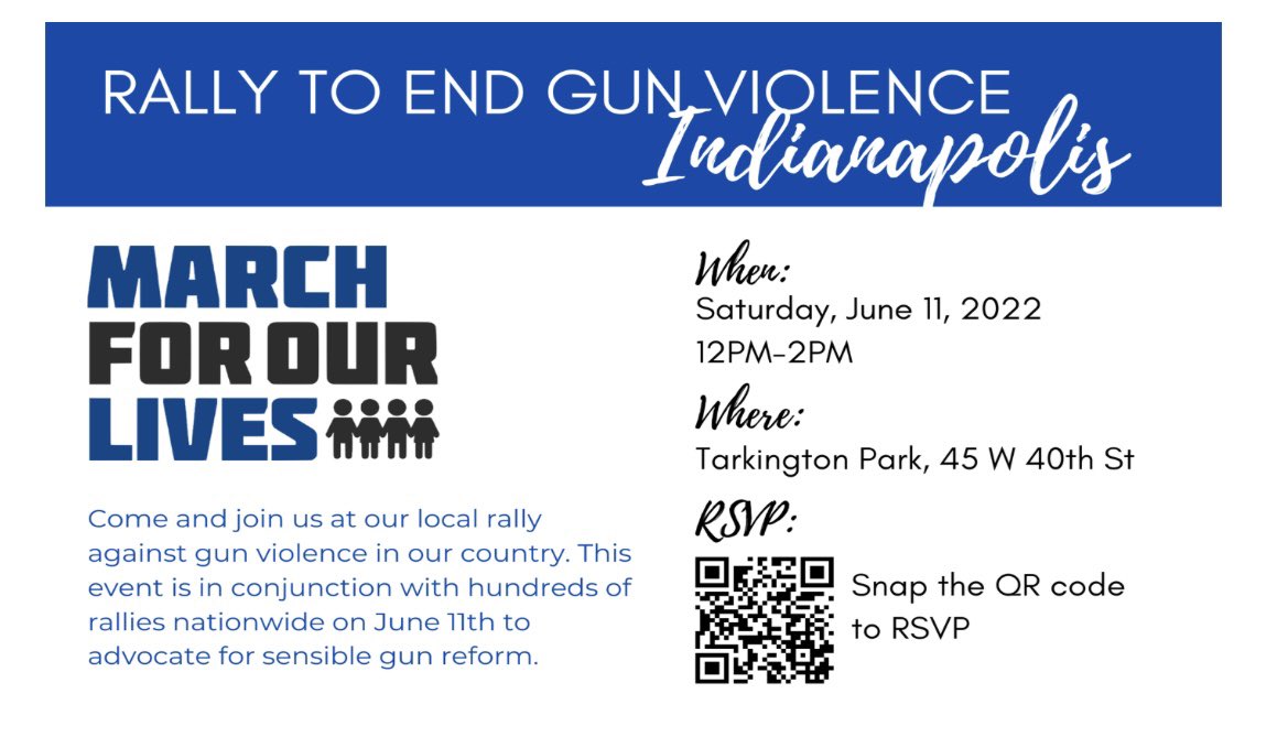 HCGV encourages you to attend the March for our Lives Rally in Indianapolis next Saturday, June 11th