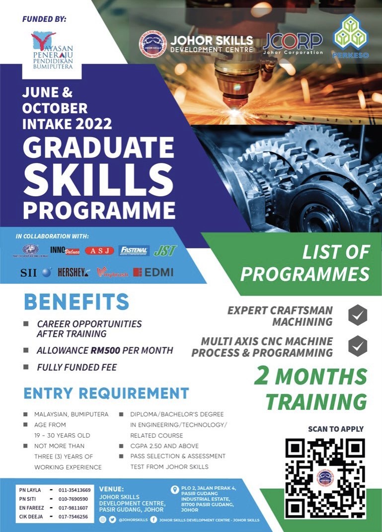 MYFJOfficial's tweet photo. We have a good news for you! 📣 Graduate Skills Programme awaits you!
Benefits:
✅Career opportunities
✅ Allowance RM500 per month
✅ Fully funded fee
Scan the QR code to apply!
#PERKESO #MYFutureJobs #MYFJ #trainingprogramme #freshgraduates #graduateskillsprogramme https://t.co/bwOUFlAGJi