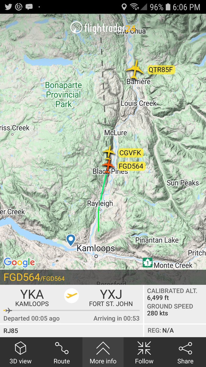 Kamscan's tweet photo. Sounds like the #kamloops RJ85 #airtankers are going north in the '#FortSaintJohn area for a #wildfire https://t.co/jJZpQxtClS