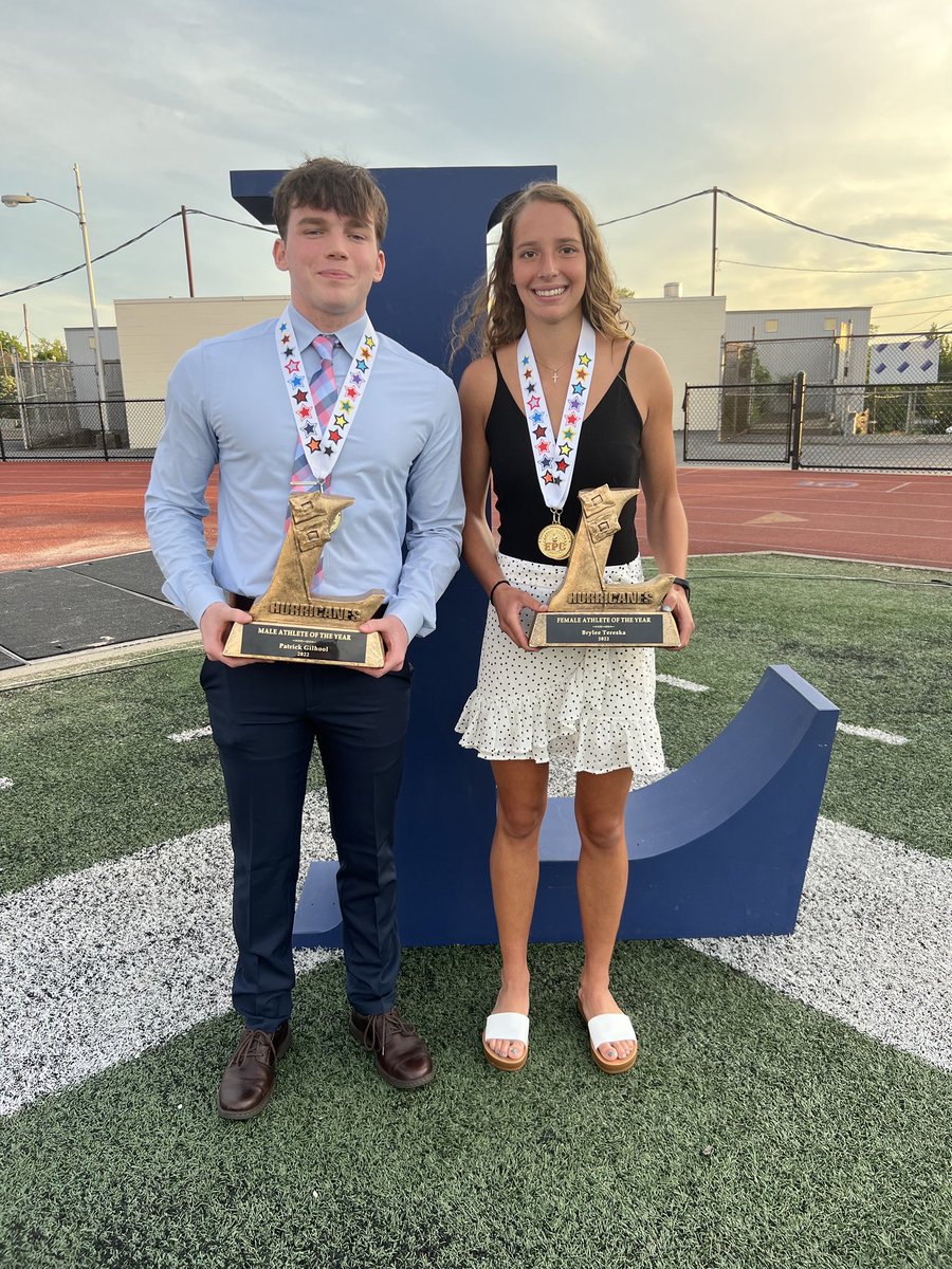 LIBERTYATHCLUB's tweet image. Beautiful night to celebrate our athletes! Congrats to Patrick Gilhool and Brylee Tereska! Our 2022 Athletes of the Year. 🔴🔵🔴👍