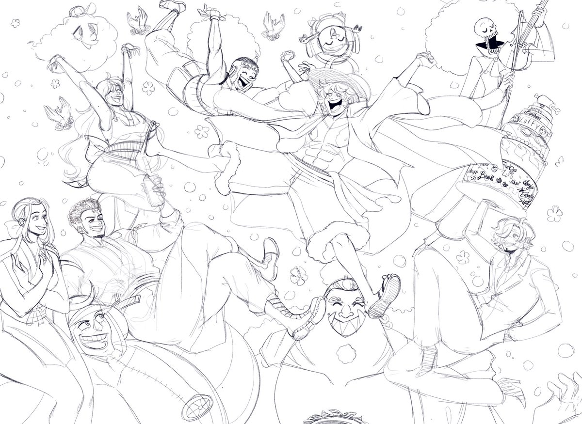Drew this for Luffy's bday and will make as my new Twitter header if I ever finish this lmao 
