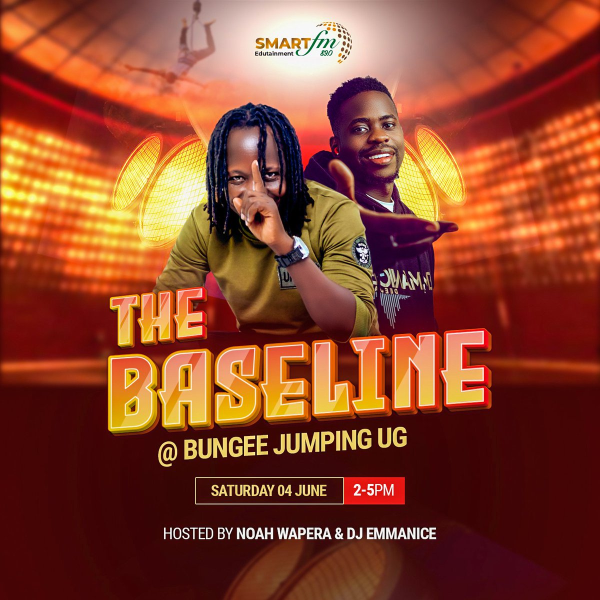 noahwapera's tweet photo. Its goin down at @BungeeUganda today from 2pm - 5pm, live on 89 Smart FM #TheBaseline
Noah Wapera X Emmanice Deejay https://t.co/9dlYKBt2ok
