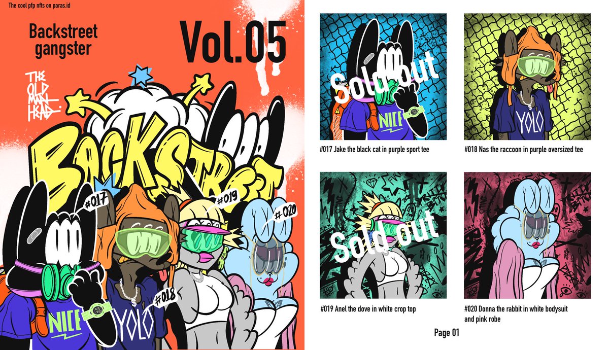 Backstreet gangster Soldout so fast (2 piece left)
Let’s check it now
And today we have a holder giveaway game on discord let’s fun

paras.id/collection/bac…

Discord discord.gg/ukMGHWVQrX

#nft #nftart #nftcollector #backstreetgangster #theoldmanhead #paras