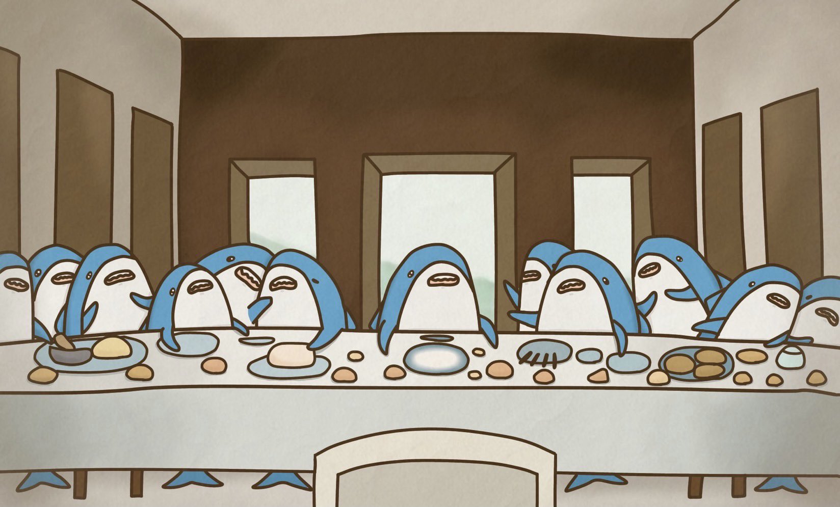 もるめっく さいごのばんさめ 最後の晩餐 イラスト サメ T Co U1ob6foebj Twitter