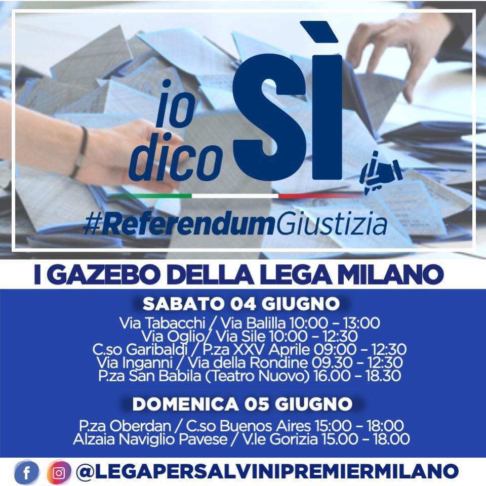 LegaMilano's tweet photo. #GAZEBO #REFERENDUMGIUSTIZIA #IODICOSI https://t.co/IEoM0pmUzN