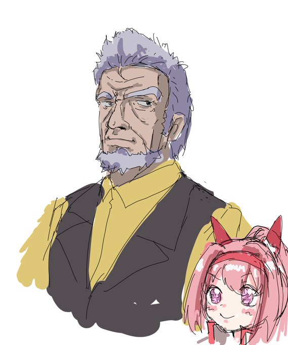 ウララのトレーナー初老のおじさんにしたいなーとか考えて描いてたら戦闘力高そうだった。 