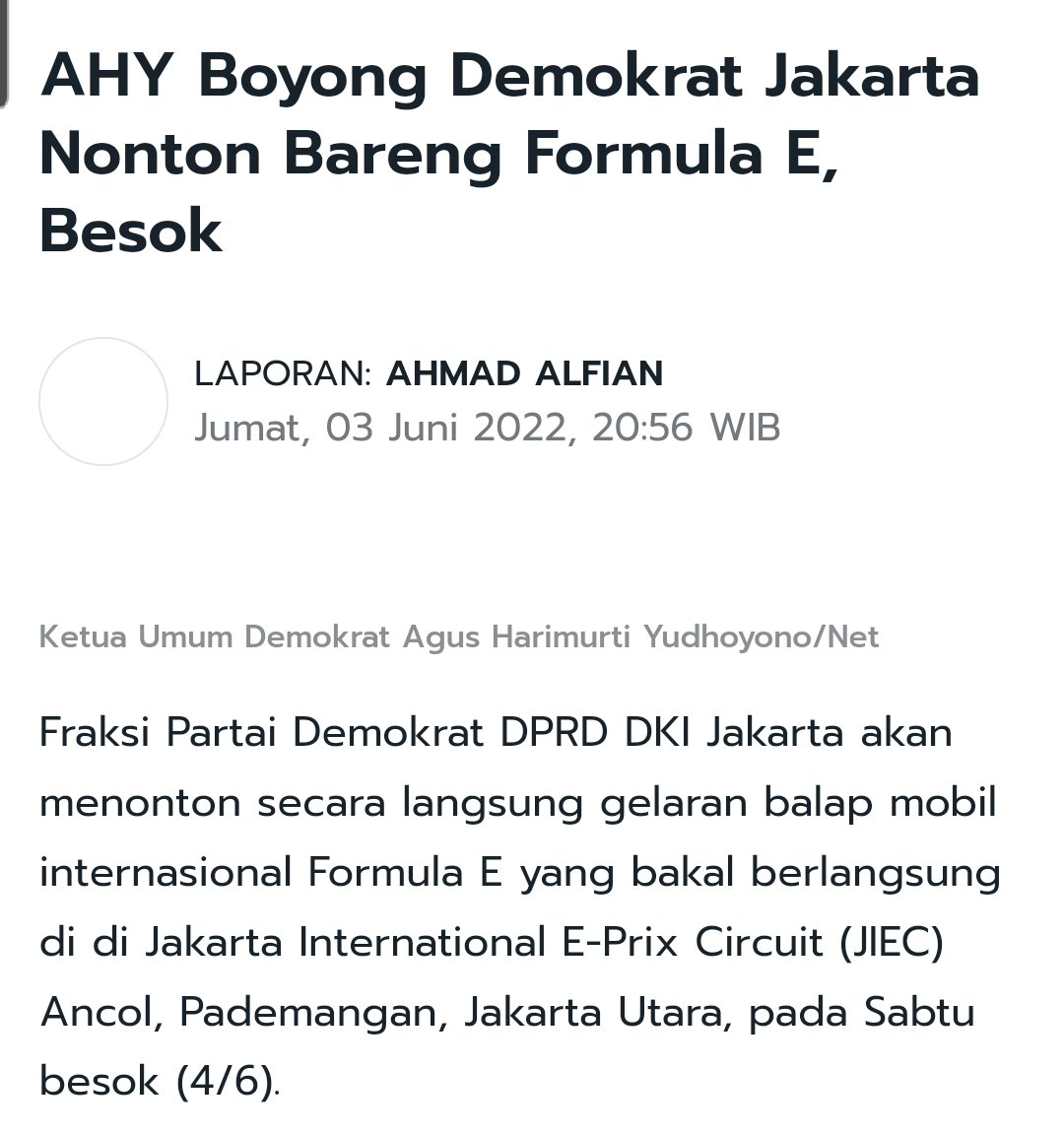 kurawa's tweet photo. Gue sdh bilang kan penonton lokal Formula E itu mayoritas kader parpol semua yang notabene dibayarin sama bos2nya hanya utk bargaining politik.

Sekali lagi ini pengakuan loh Nasdem sudah, Demokrat Sudah..

Yang masih nunggu statement PKS neh, SPG2 nya Heineken Ciamik loh 🤣 https://t.co/UfRnmuokpU