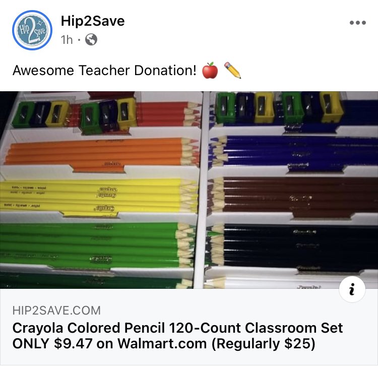 StacyHagarSP's tweet photo. Attention Teachers!! This is special that Crayola has done with Walmart. It’s a great deal for your classrooms! https://t.co/UxB2sWCDb2