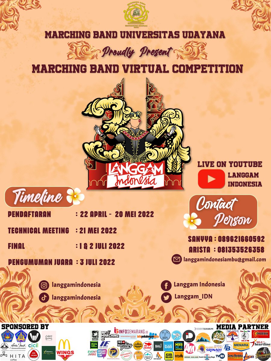 infosemarang_id's tweet photo. [LANGGAM INDONESIA VIRTUAL 2022] 

Halo sobat marching di seluruh Indonesia, kali ini LANGGAM Indonesia hadir kembali nih untuk yang ingin mendaftarakan diri bisa mengangkeses link berikut : https://t.co/0vec8CG7Eu https://t.co/PGX7t4lPWX