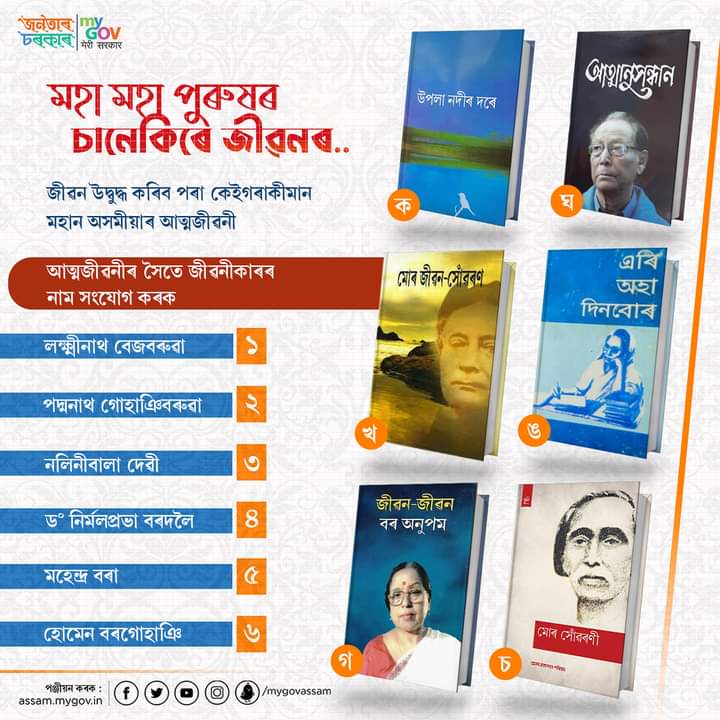 Manikdeb9155's tweet photo. আত্মজীৱনীৰ সৈতে জীৱনীকাৰৰ নাম সংযোগ কৰক
#AssamLegends https://t.co/eNZBWbwCw2