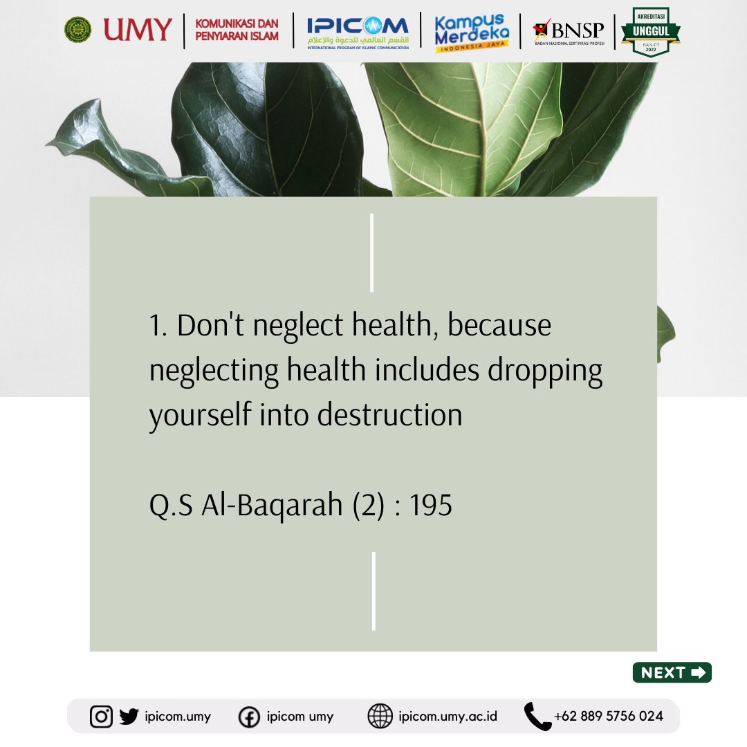 ipicom_u's tweet photo. Here are several ways to maintain health. Don't forget to drink water and exercise regularlyโจ
#IPICOM #KPI #UMY #SobatMudaMendunia #mahasiswa #healthy #health #HealthyEating #healthcare #healthtips https://t.co/Afhhl3l659
