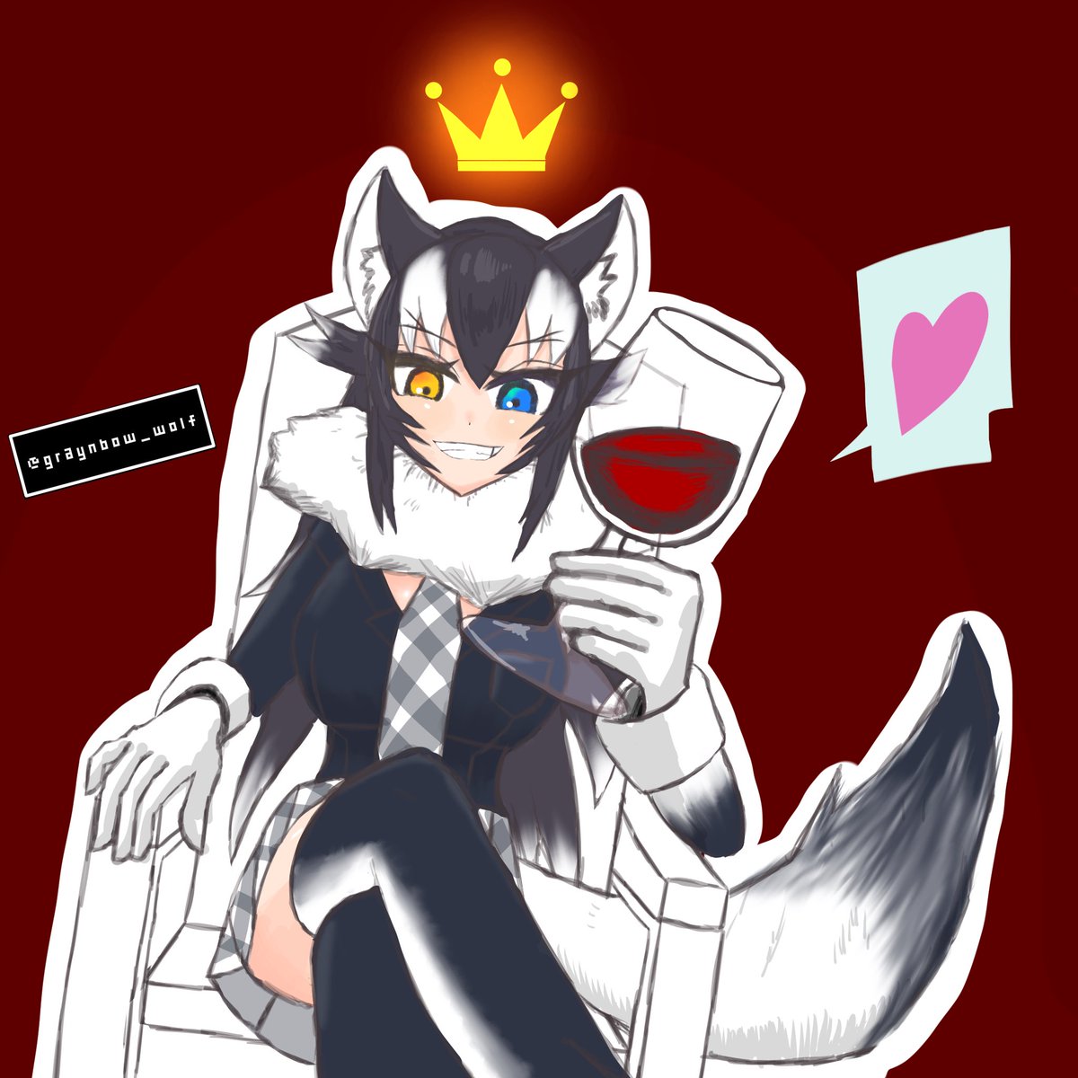 けものフレンズ「魔王みたいなタイリクオオカミさん#けものフレンズ 」|虹色のイラスト