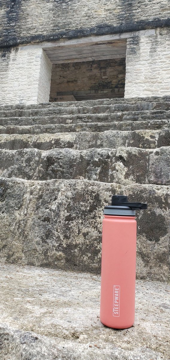 Trying hard to stay cool in the Guatemalan jungle with my iced tea and making my way up to the top of most of the Mayan temples. Love my <a href="/TeaSpot/">The Tea Spot</a> thermos. Saved my butt on numerous days.