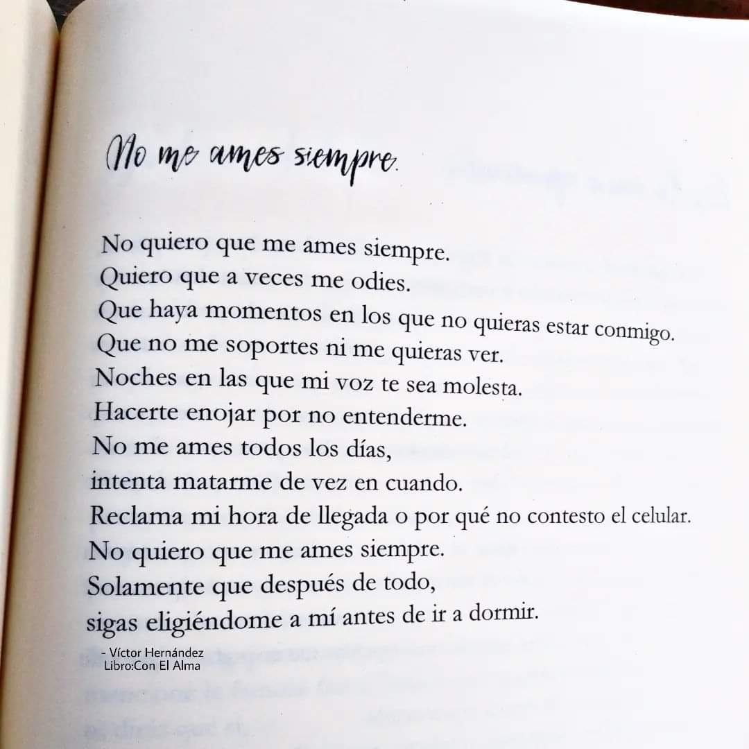 No me ames siempre...