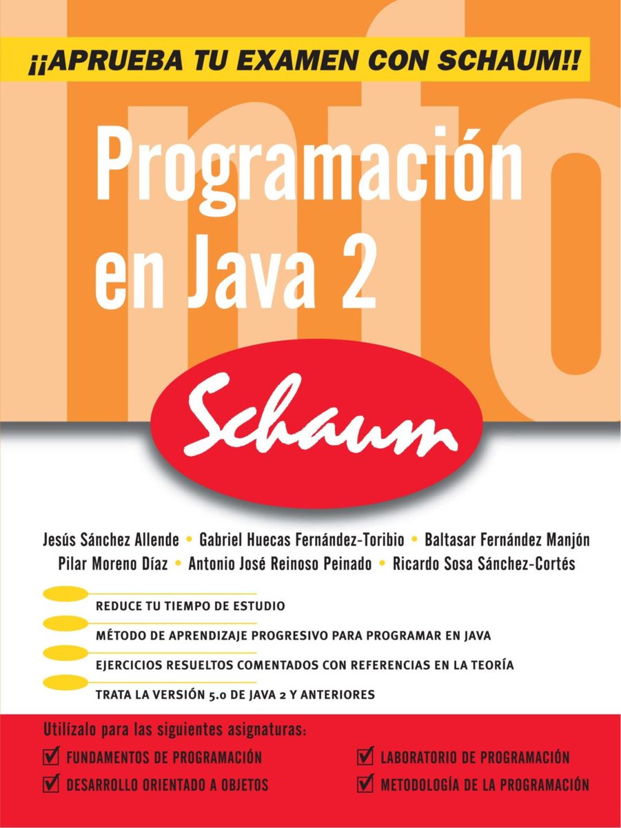 elsolucionario's tweet image. 📚 Programación en Java 2 (Schaum) - Jesús Sánchez - 1ra Edición
➖➖➖
✅ bit.ly/2ICeeF7
➖➖➖
#Development #Java #Java2 #Language #LenguajesyProgramación #Library #Object-OrientedProgramming #programación #ProgramaciónenJava