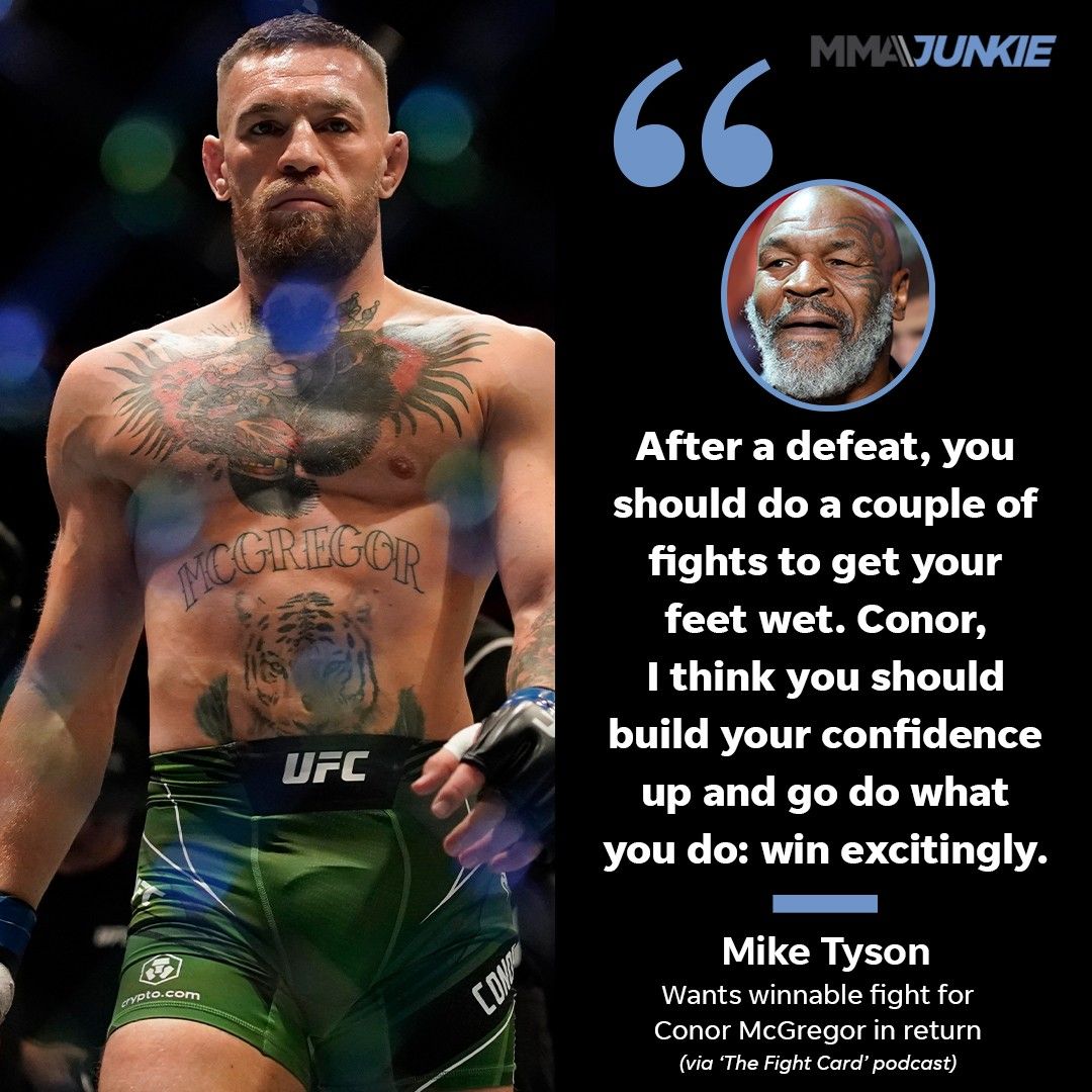 Mike Tyson advises Conor McGregor to get his “feet wet” before facing top  competition again. Full story: https://t.co/J5p6H4RXfn