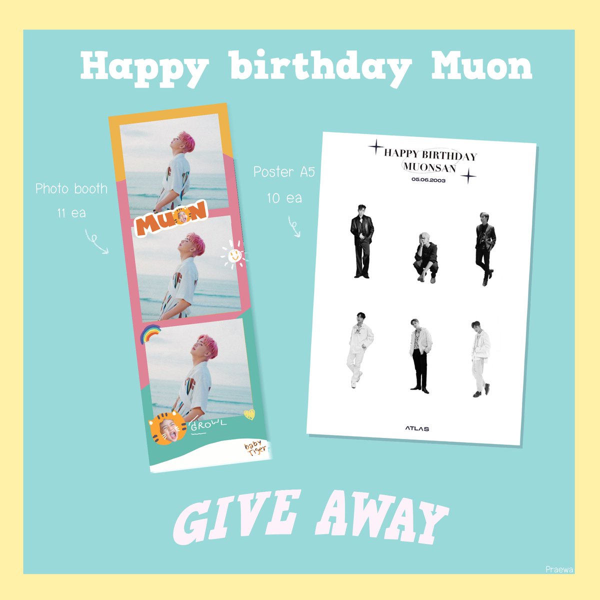 Wpafangjai's tweet photo. pls,retweet⭐️

🐯 .⋆⁎˚ Give away for Muon birthday .⋆⁎˚🐯
📌 : Haru Kappo Siam Discovery (4th floor)
🗓 : June 5, 2022
⏰ : TBA

#HAPPYMUONSANDAY #MuonATLAS  #Muonsan #ATLAS_TH https://t.co/T2OyuJEtkq