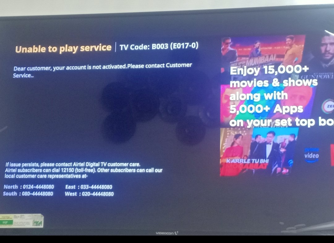 vikasarch27's tweet photo. @airtelindia @Airtel_Presence @airtelnews Totally disappointed with Airtel DTH service. Upgrade of STB tuk 6dys aftr infinite follow-up. Ytrday finaly STB instld bt nt activated since 20+ hrs. Airtel cc nt doing anything. shd shut dn the cmpny if  can't provide customer service. https://t.co/jnG9Ee4e6G