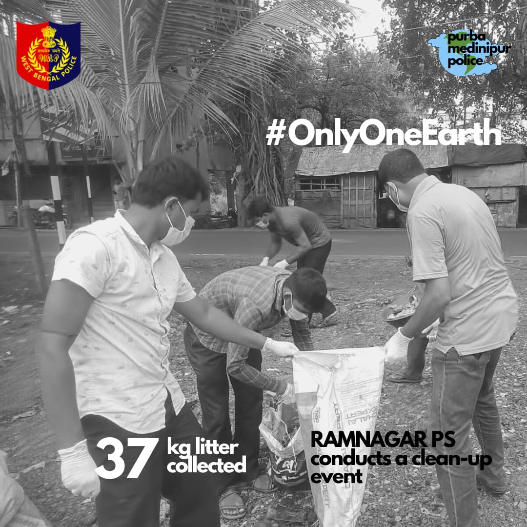 MedinipurSp's tweet photo. An early start to observing
Environment day! PLOGGING events are going on at different Police Stations as a part of environment day observation.

#Plogging
#HumaneInUniform 
#OnlyOneEarth 
#CleanUp 
#PurbaMedinipurInOurHeart https://t.co/GeD3Rv8S5y