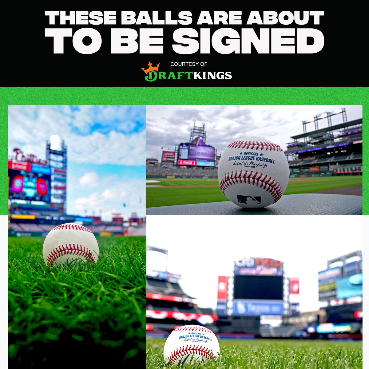 MLB's tweet photo. Want to win baseballs signed by a @Phillies, @Rockies and @mets player? 

Follow @DraftKings and RT for a chance to win all three! https://t.co/O18LimIz9n