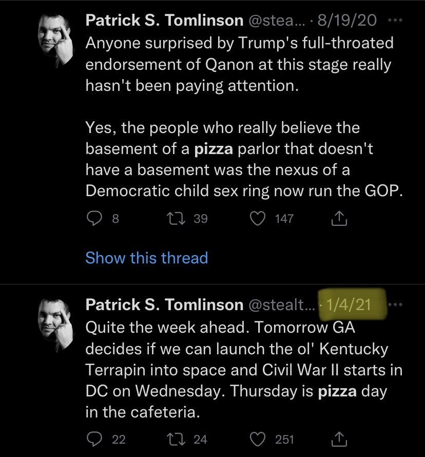 And remember Dr. Pizza aka Peter Bright? the diddler who was mocking pizzagate on here? Well he was tight with one Patrick Tomlinson, SFWA alum and complete lolcow.