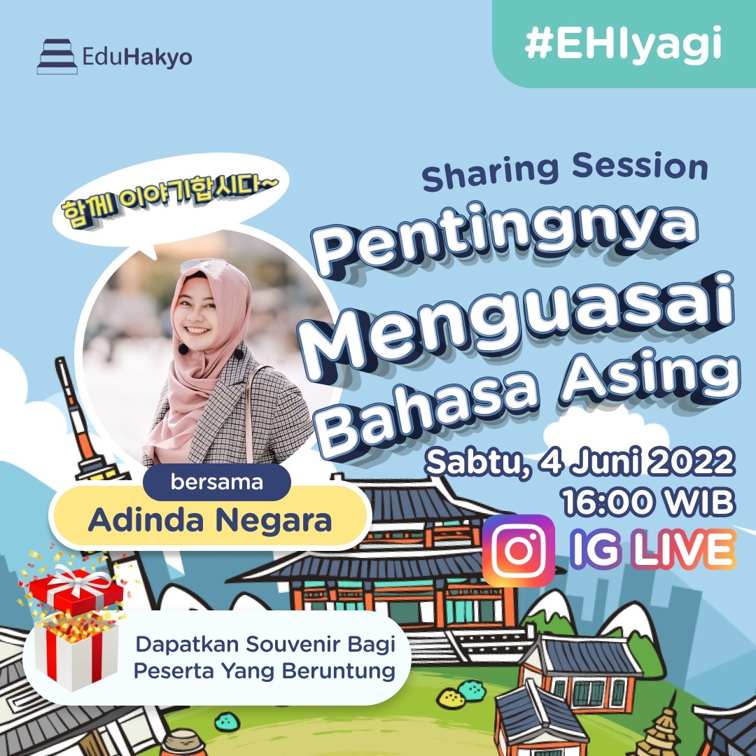 eduhakyo's tweet photo. 안녕~ Minkyo mau kasih kabar nihh 🤩 Hari ini di IG Live @eduhakyo akan ada acara sharing session bareng Kak Adinda Negara!! Pastinya bakal ada tips &amp; trick cara menguasai bahasa asing + kejutan di hari mingguu~ save jamnya yaaa^^ https://t.co/QYTJE7wSzO