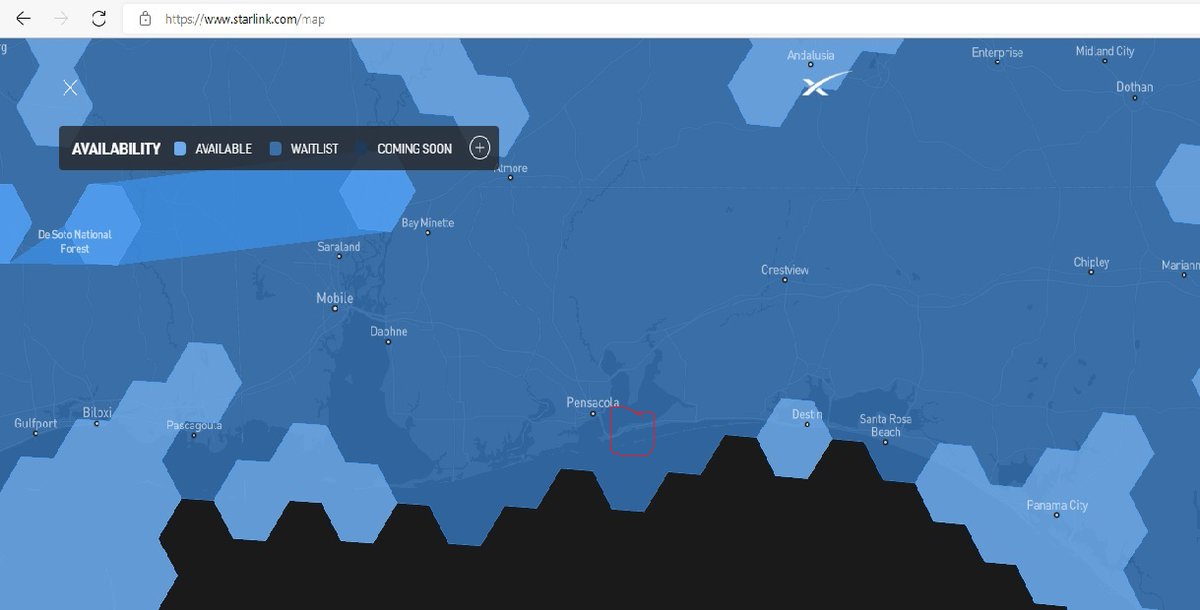 WillStrana's tweet photo. How is #Starlink available in surrounding communities, but not mine? :( https://t.co/U2c2xqY58q
