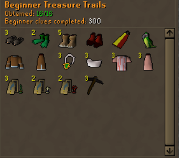 Stopperi1's tweet photo. 300 beginner clues. Log completed at 296 caskets. Here's the spoils and what you can expect.

#OSRS #Tileman #UIM #F2P https://t.co/OdpbwFcWty