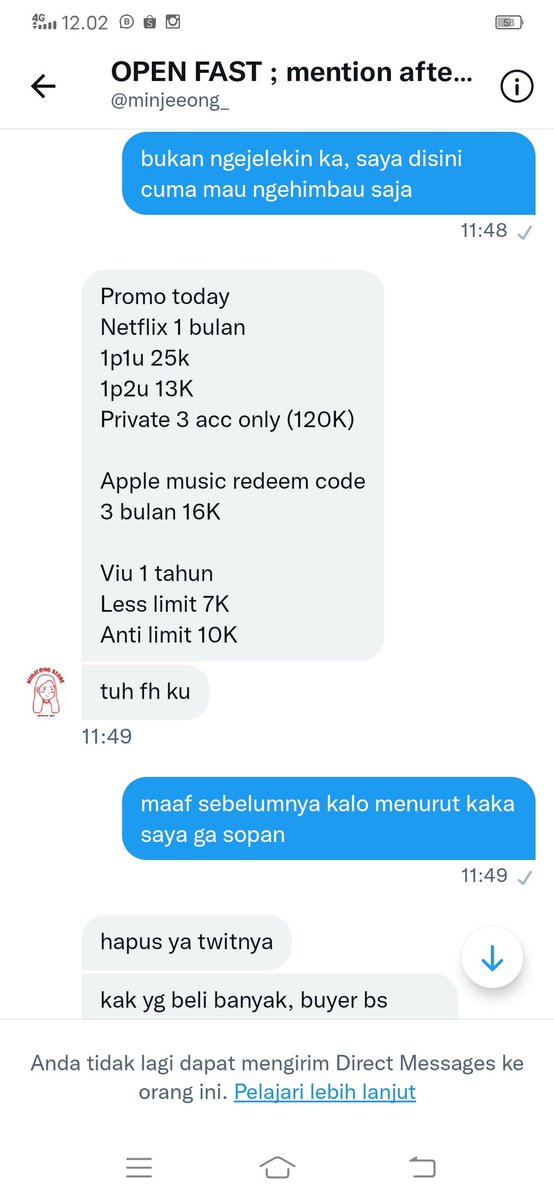 samantha_st0re's tweet photo. ⚠️ SPILL ⚠️ izin tag #zonauang️ #zonaba #Zonajajan #zonabu ini BA satu nyebelin banget wkwk udah di tegur baik" malah responnya ga ngenakin, malah suruh minta maaf sm mau di spill. yaudah deh aku spill balik aja nih hehe aku di block jg sm dia @minjeeong_ https://t.co/j1uXmW1dYo