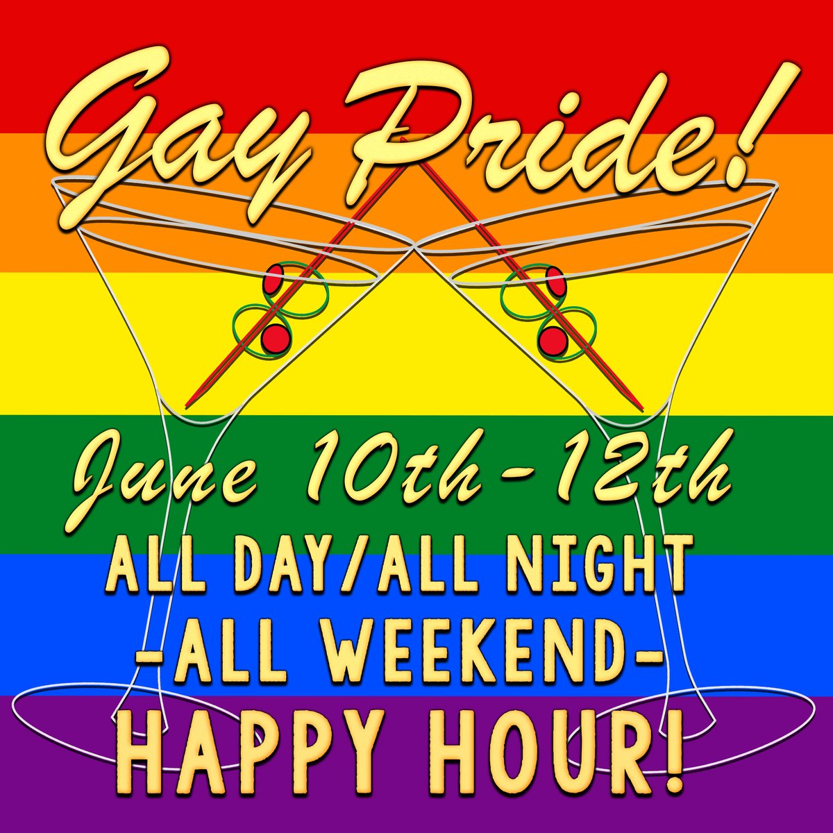 BonVivantMC's tweet photo. June is Gay Pride month! The Gay Pride Parade is June 11th - 12th and we are celebrating at Bon Vivant with All Day/All Night Happy Hour June 10 -12th! 3155 Glendale Blvd, Los Angeles, CA 90039 https://t.co/QZcxt7xUYh