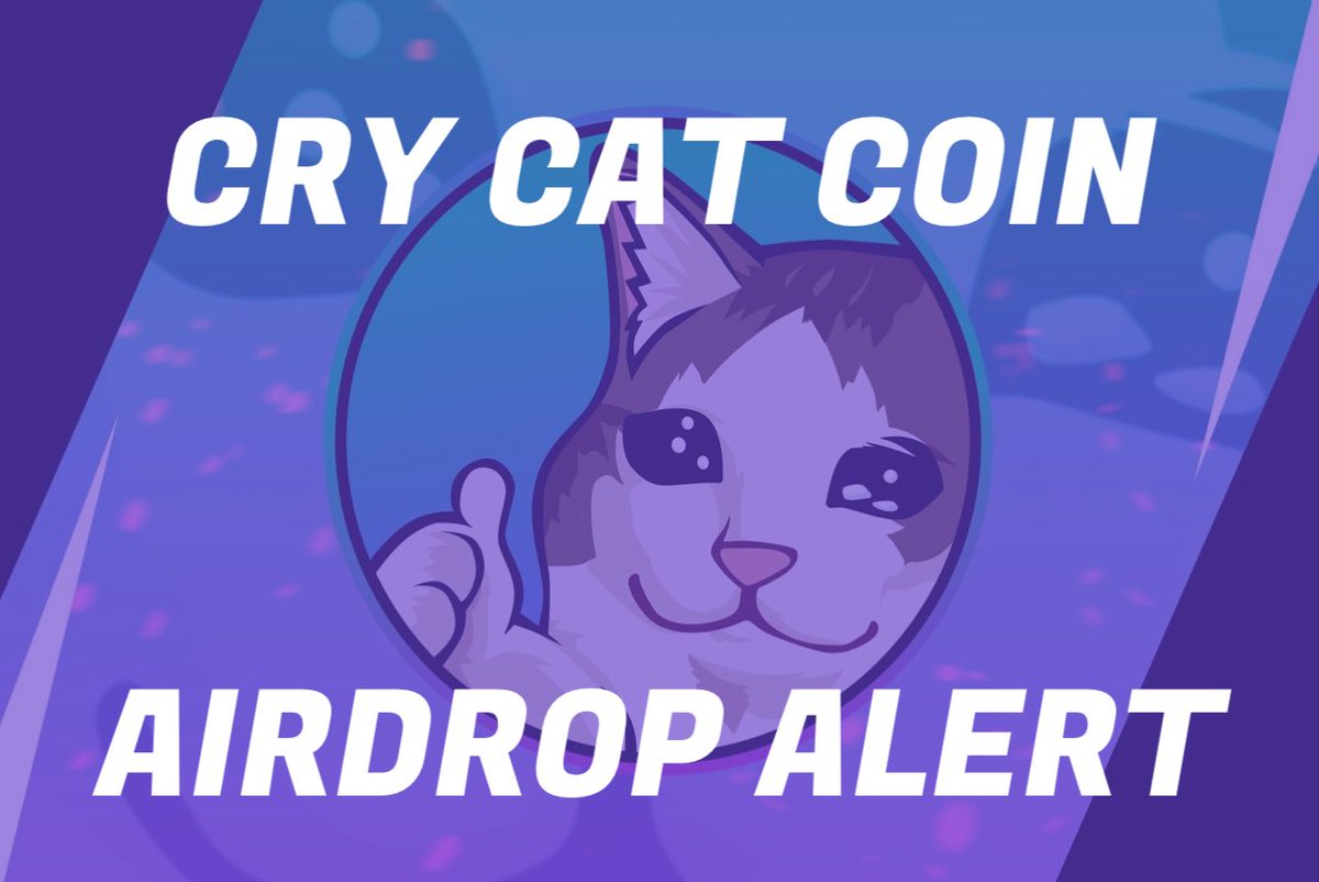 We’re back!! #giveaway 🎉🎉

The first 1000 have a chance for a
HUGE 1,000,000 $CRYY &amp; $sol prizes.

5x distributions for first 100 🚀🚀

1️⃣Follow <a href="/CRYCOINOFFICIAL/">Cry Cat Coin 😿👍</a> 
2️⃣Drop your address 👇👇

#Solana #airdrop #luna #nft #eth #nfts #BNB  #BSC #1000xgem #FreeMint #AirdropCrypto #SOL