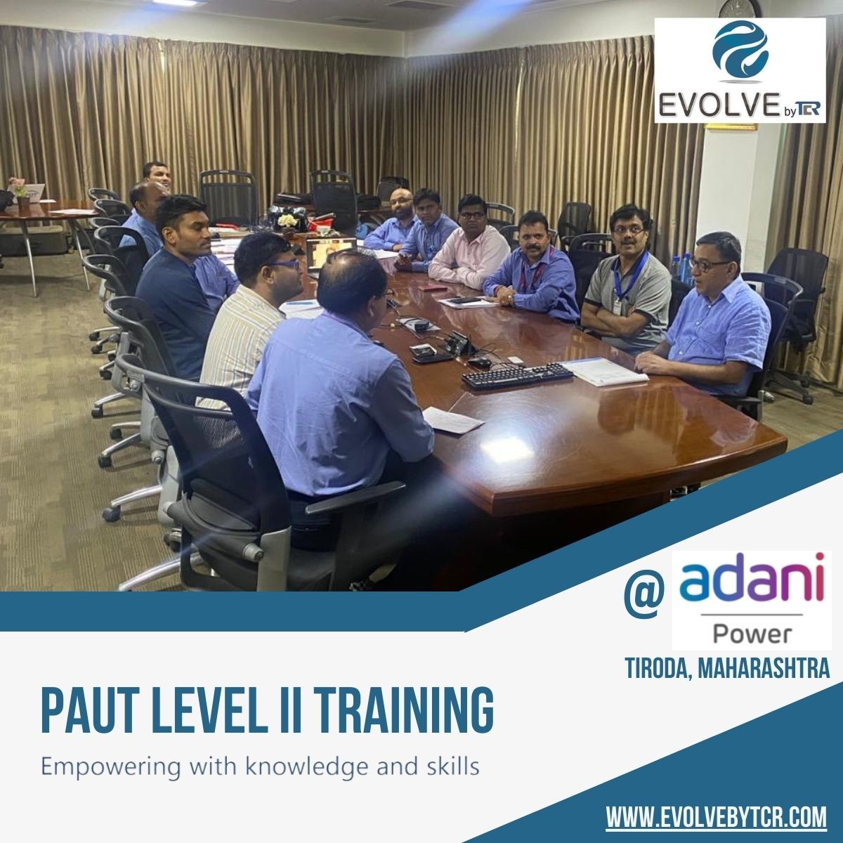 EvolveByTCR's tweet photo. Yet another successful PAUT Level II Training at Adani, Tiroda Training Center with Paresh U. Haribhakti.

#Evolvebytcr #Tcradvanced #Adani #Training #Paut #Level2 #Tiroda #NDT #PhasedArray #assetintegrity #AdaniPower #Power #mumbai #maharashtra #india #pauttofd  #ndtexpert https://t.co/A0jX3ytJAz
