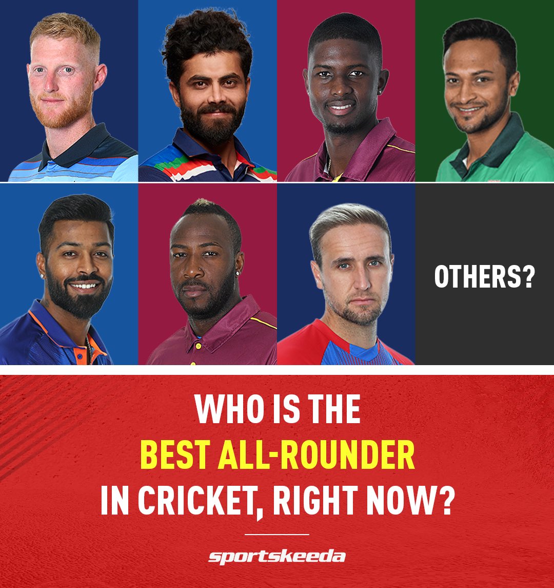 Who’s your pick? 🤔👇

#BenStokes #RavindraJadeja #JasonHolder #ShakibAlHasan #HardikPandya #AndreRussell #LiamLivingstone #CricketTwitter