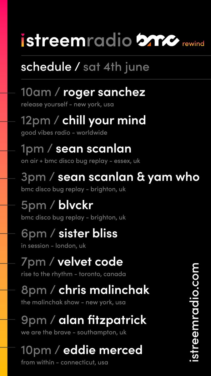 istreem radio (@istreemradio) on Twitter photo We're rewinding the love back to #bmc last week with a 2nd chance to catch <a href="/seanscanlan1/">Sean Scanlan</a> <a href="/yamwho/">YAM WHO?</a> & <a href="/iamblvckr/">Blvckr</a> sets from The #Disco Bug <a href="/BrightonMusicCo/">Brighton Music Conference</a> #StayTuned We're rewinding the love back to #bmc last week with a 2nd chance to catch <a href="/seanscanlan1/">Sean Scanlan</a> <a href="/yamwho/">YAM WHO?</a> & <a href="/iamblvckr/">Blvckr</a> sets from The #Disco Bug <a href="/BrightonMusicCo/">Brighton Music Conference</a> #StayTuned