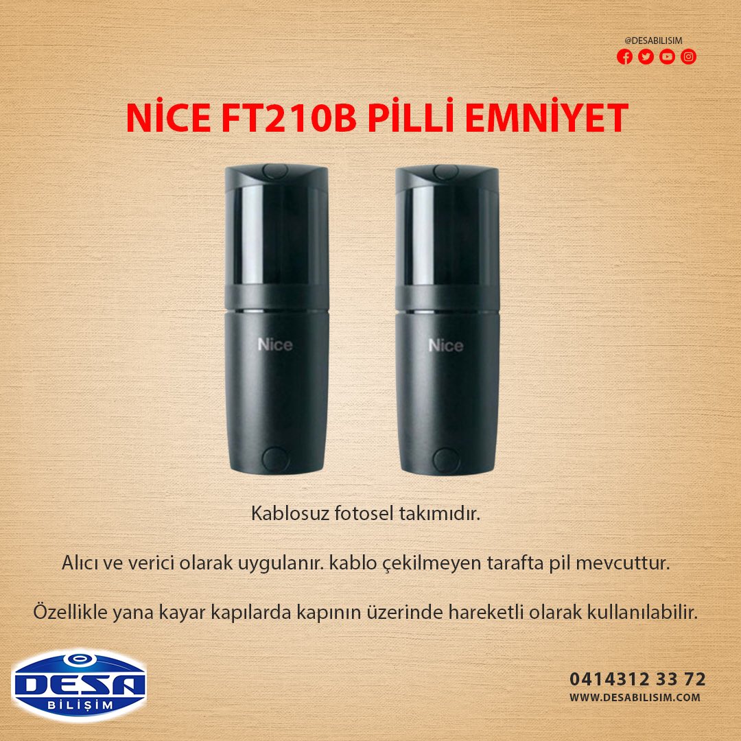 desabilisim's tweet photo. NİCE FT210B PİLLİ EMNİYET
Daha Fazlası İçin Hemen İletişime Geçin..
☎0414 312 33 72
🌐https://t.co/e2SkB0Ktgd
#nice https://t.co/JYFWJWVsAl