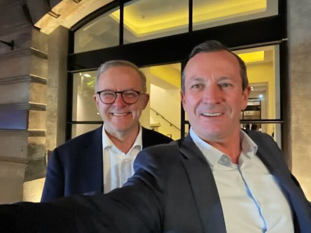 MarkMcGowanMP's tweet photo. Fantastic to have Prime Minister Anthony Albanese back in WA so soon.

It’s an opportunity to discuss our great State and how we can work together to deliver for Western Australia. https://t.co/kn7WQB8hiI