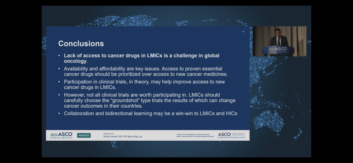TurgemanIlit's tweet photo. Brilliant session❗️❗️ to start #ASCO22 discussing the #cancer #groundshot.  Global 🌎 collaboration is key to addressing inexcusable #disparities in #cancercare both in #LMICs and #HICs.                               @oncology_bg @DrRobinYabroff @m_mutebi https://t.co/bNMa8oAeln