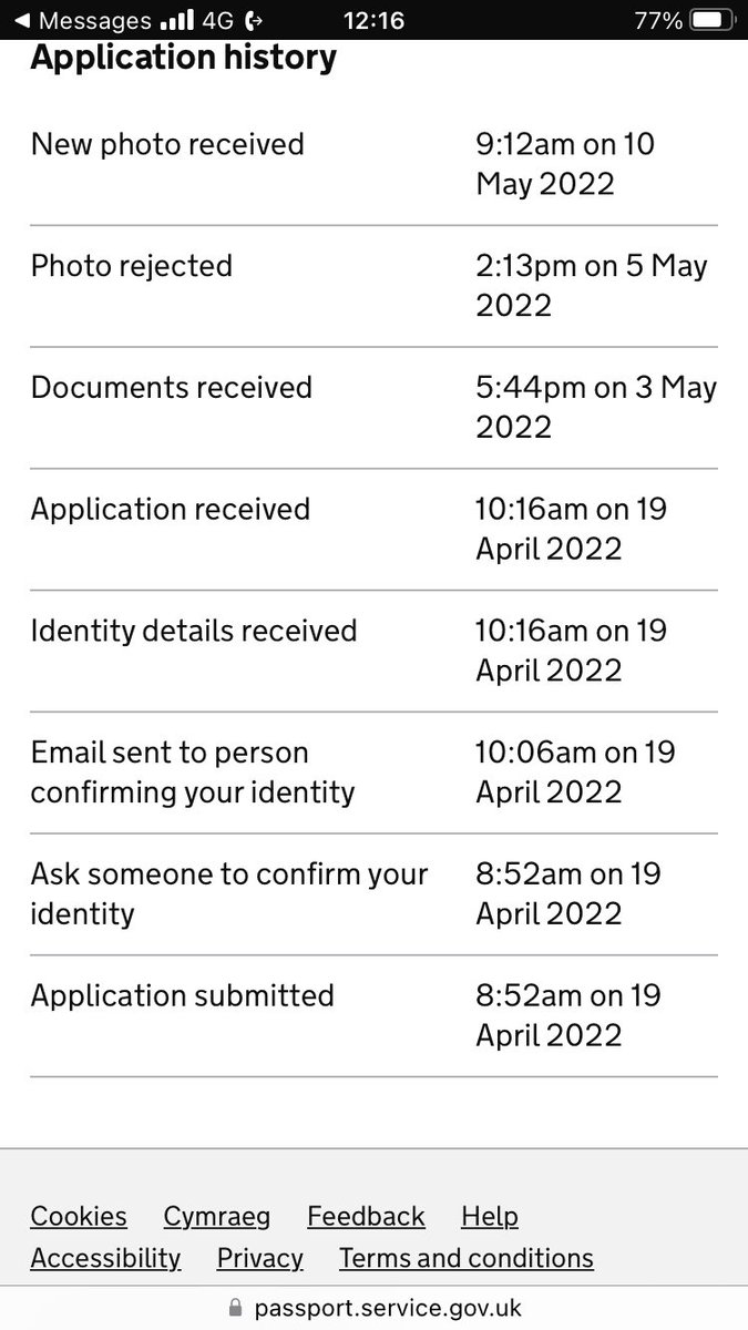 EmilyWard80's tweet photo. @HM_Passport We are just coming up to week 10 now and keep receiving letters and emails saying you’ve not received our sons passport! Funny that because the portal says you’ve got it! Also just to let you know the number you say to contact you on hangs up! So think may have a problem! https://t.co/usAZHUTPOI
