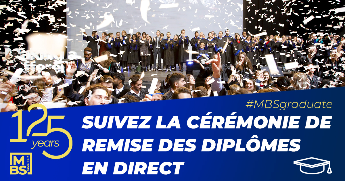 MBS_edu's tweet photo. C'est le jour J  ✨ Suivez la Cérémonie de remise des #diplômes en direct à partir de 15h ici 👉 https://t.co/BLovdMQW1r et partagez l'émotion de ➕ de 2500 étudiants des programmes Bachelor, Grande Ecole, Masters of Science et Executive MBA. 🎓 #MBSGraduate https://t.co/dhCTIKfQSC