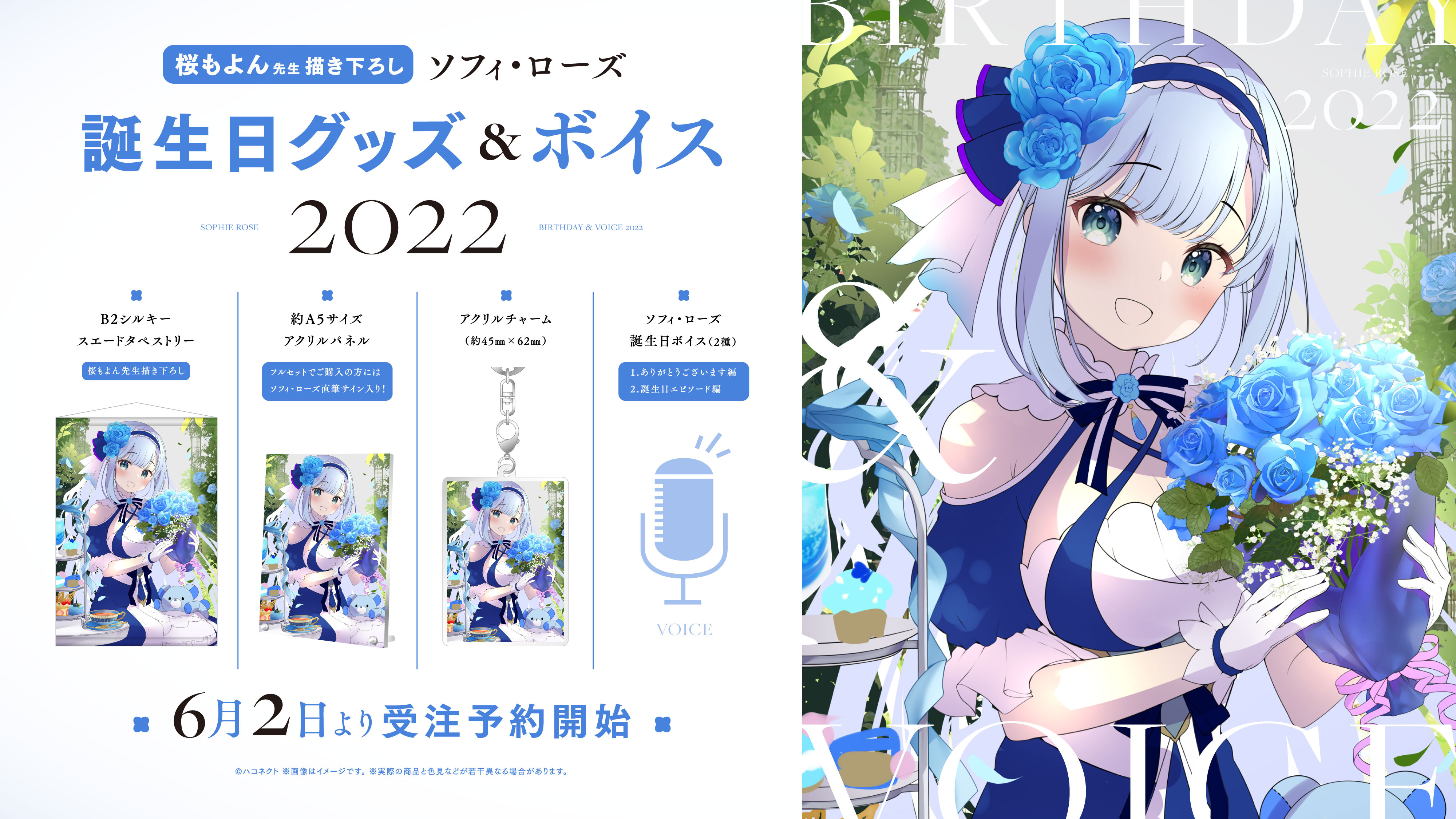 Vtuber事務所ハコネクト 10 21 金 大阪にてコラボカフェアンコール開催決定 ソフィ ローズ誕生日記念グッズ Amp ボイス受注受付中 ハコネクト 所属 ソフィ ローズ Sophie Haco 誕生日を記念して新規グッズ Amp ボイスを受注販売中