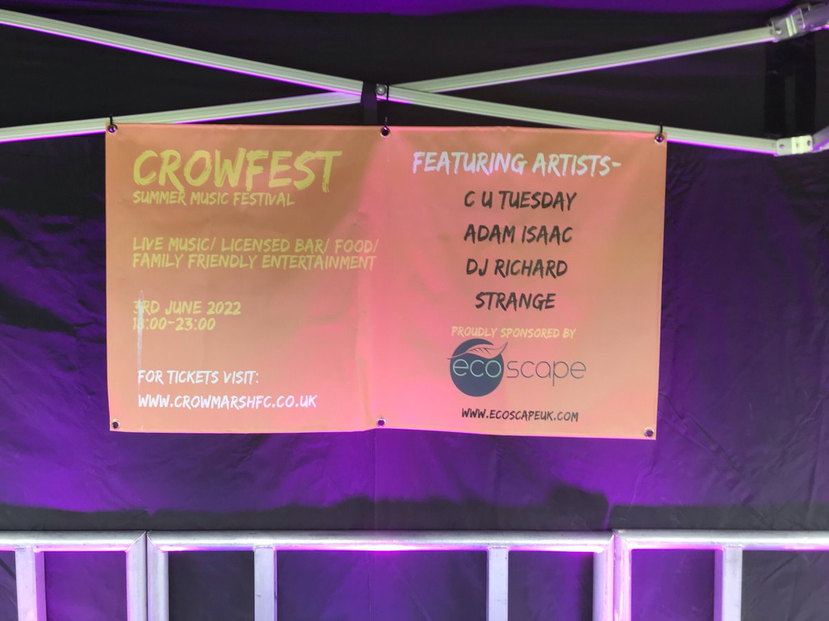 TheStranger007's tweet photo. Have a great football tournament this weekend @crowmarshfc
A great opening to the weekend #Crowfest last night with live music from C U Tuesday & Adam Isaac …you sang Sweet Caroline word perfect at the end of the night :-) #party #DJ #disco #wallingford #crowmarsh https://t.co/qTB4Q7OY8J