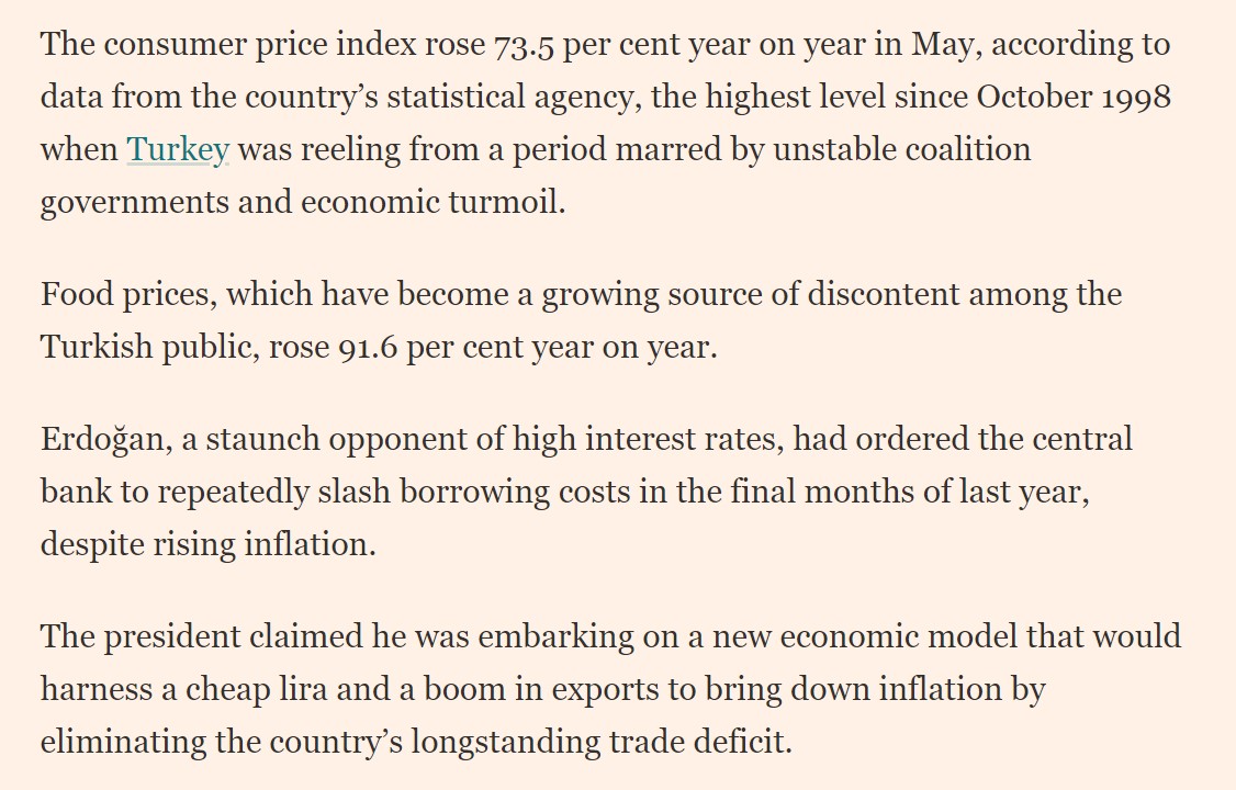 elerianm's tweet photo. The "economic experiment" continues in #Turkiye as the central bank maintains ultra-negative interest rates in the face of high and still rising inflation.

https://t.co/rzuVEhNXSq

#economy #inflation #EconTwitter #Turkey @ft https://t.co/TQGPafRnGZ