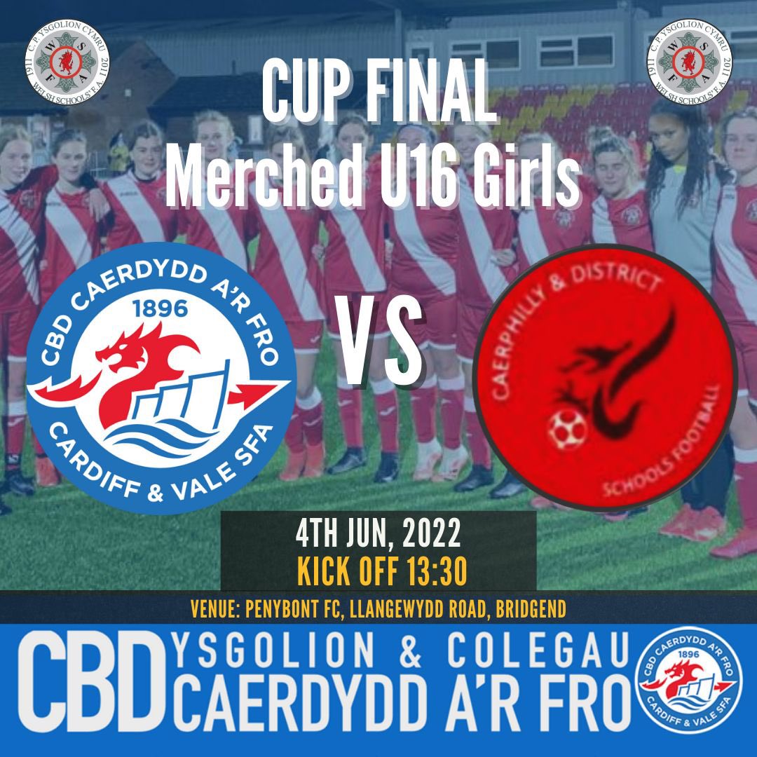 Good luck to our U16 Girls who take on <a href="/CaerphillySFA/">Caerphilly & District Schools</a> in the <a href="/WelshSchoolsFA/">Welsh Schools' F.A.</a> final today!

A game between two good sides, should be a cracker.