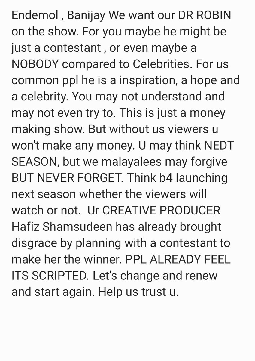 manojck734's tweet photo. #BringBackRobin @Abhishek_S_Rege 
@EndemolShineIND @asianet @DisneyplusHSMal https://t.co/0zfXbvzFc3