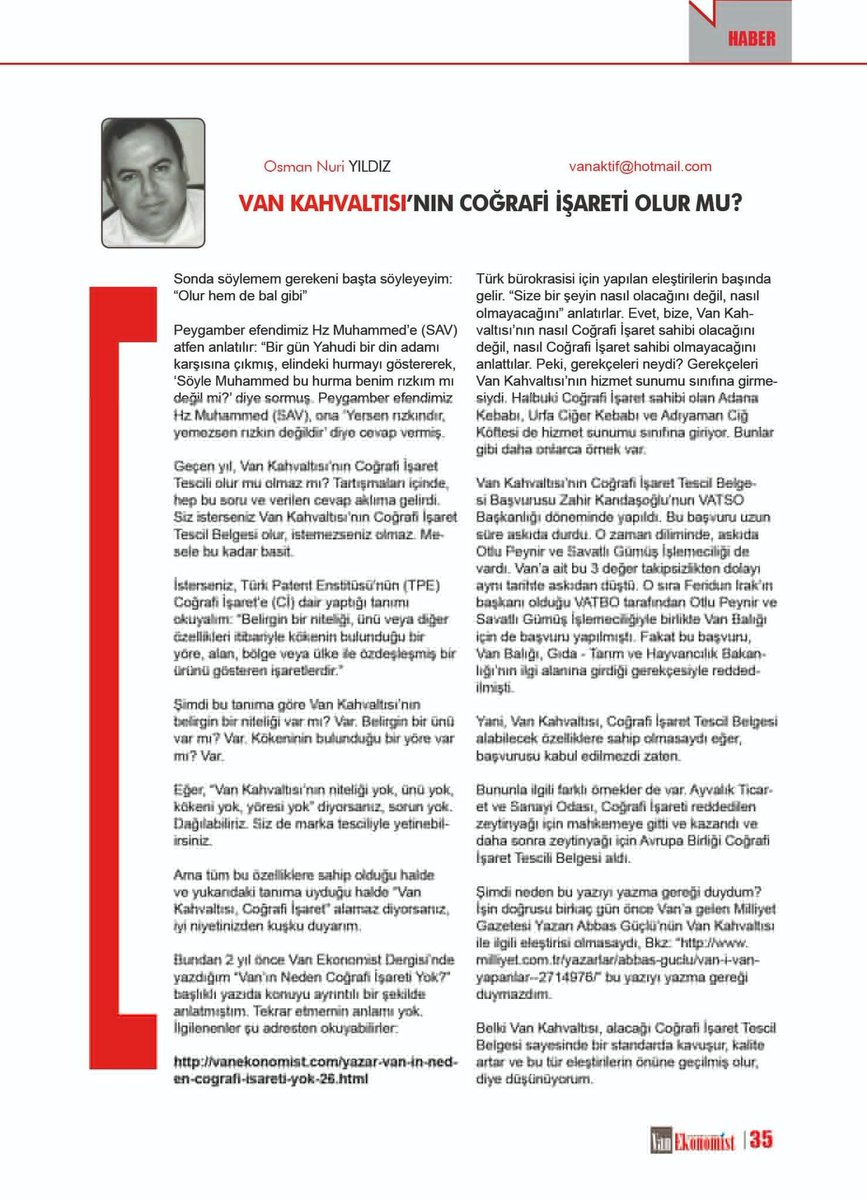 OnyNuri's tweet photo. Van'ın coğrafi işaret serüveni "Van'ın Neden Cografi İşareti Yok" yazısından 6 ay sonra başlamıştır. Bu arada inatla ve ısrarla "Van Kahvaltısının Coğrafi İşareti olmaz" diyenlere de 2'nci yazıyla cevap verilmiştir. Sağ olsun kahvaltının Cİ'sini de @pbattal2 sonuçlandırmıştır. https://t.co/1MMausWh8S
